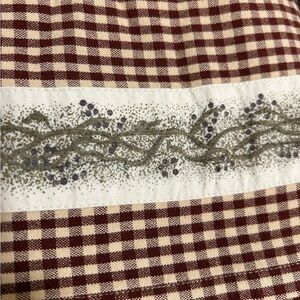 Vintage Checkered Tablecloth with Floral Design